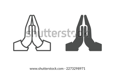 Pray icon vector. Hands folded in prayer line icon. Outline hands folded in prayer vector icon. Designed for web and app design interfaces. Royalty-Free Stock Photo #2273298971