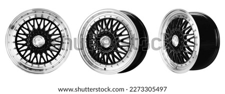 car wheel , alloy wheel side view isolated on a white background. Royalty-Free Stock Photo #2273305497