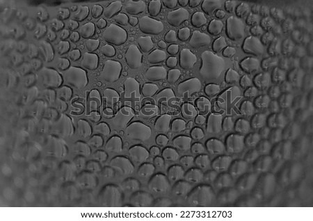 Air bubbles in water background, abstract oxygen bubbles in a glass of water isolated on gray background. monochrome style