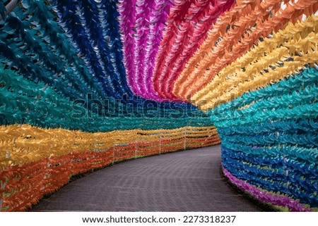 The brightly colored scenery is cheerful, an interesting and fun recreation place Royalty-Free Stock Photo #2273318237