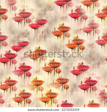 Seamless flower pattern with textured flower background watercolor flower pattern