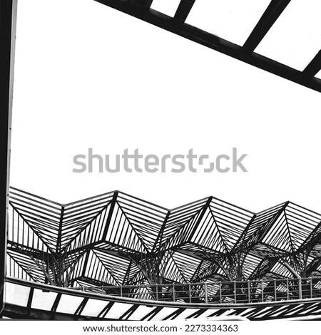 Urban Geometry, looking at a glass building. Modern black and white architecture, glass and steel. Abstract architectural design. An inspiring, artistic image