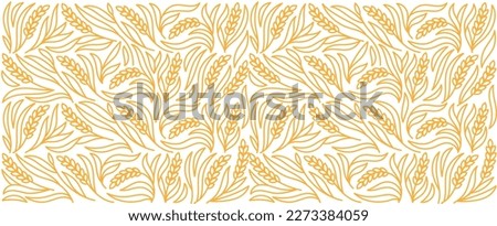 Cereal pattern for bakery. Spikelets and ears of wheat, rye or barley. Editable outline stroke. Vector line. Royalty-Free Stock Photo #2273384059