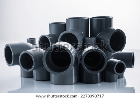 UPVC CPVC Fittings for polypropylene pipes. Elements for pipelines. plastic piping elements. They are designed for connecting pipes. Concept sale of polypropylene fittings Royalty-Free Stock Photo #2273390717