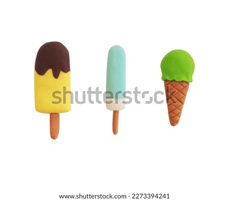 3 ice lollies(This is a photo of a clay work)