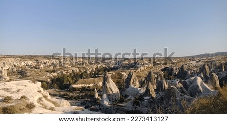 Unique rock hills with its holes in Cappadocia, Turkey