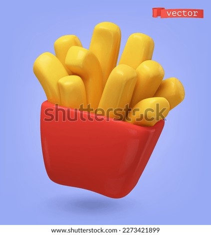 French fries, potatoes 3d cartoon vector icon Royalty-Free Stock Photo #2273421899