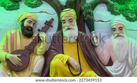Guru nanak ji image image in indian temple wall art statue