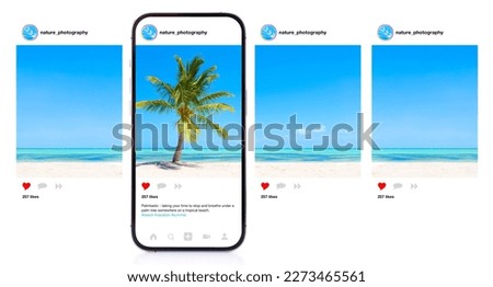 Mockup for multiple photos post on social media Royalty-Free Stock Photo #2273465561
