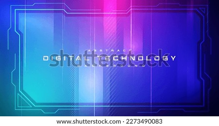 Abstract digital technology futuristic circuit blue pink background, Cyber science tech, Innovation communication future, Ai big data, internet network connection, Cloud hi-tech illustration vector Royalty-Free Stock Photo #2273490083