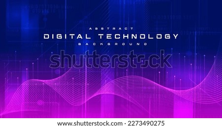 Abstract digital technology futuristic circuit blue pink background, Cyber science tech, Innovation communication future, Ai big data, internet network connection, Cloud hi-tech illustration vector Royalty-Free Stock Photo #2273490275