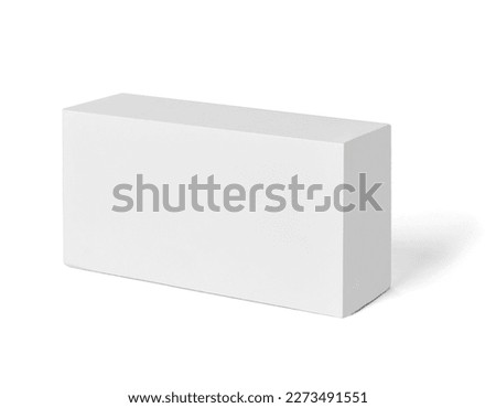 Close up of a white box mock up template on white background Royalty-Free Stock Photo #2273491551