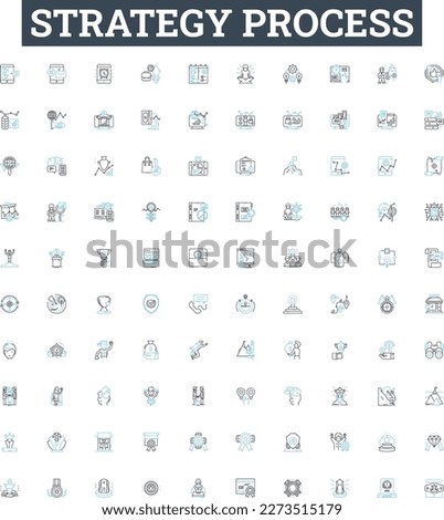 Strategy process vector line icons set. Planning, Analysis, Execution, Decision-Making, Allocation, Prioritization, Alignment illustration outline concept symbols and signs Royalty-Free Stock Photo #2273515179