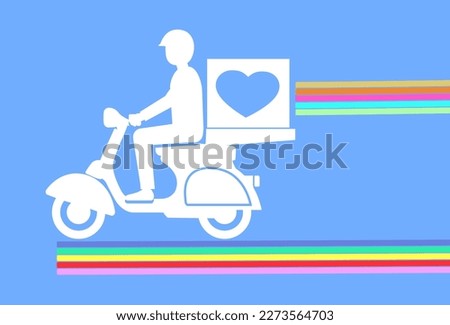 Motorcycle service Food delivery, Flat editable vector illustration, clip art 