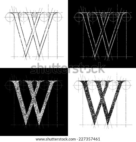 decorative symbol W,  clip art
