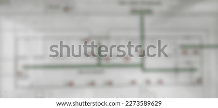 Defocused abstract background Fire safety chart of a factory