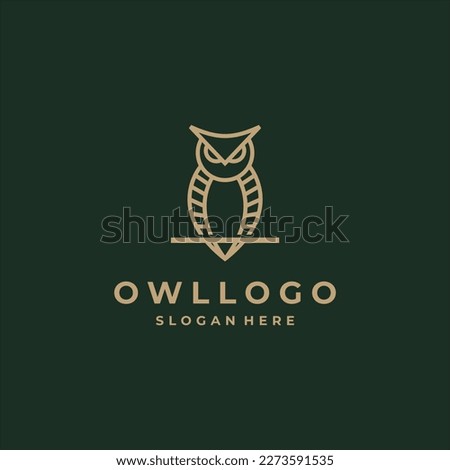 simple owl logo design luxury