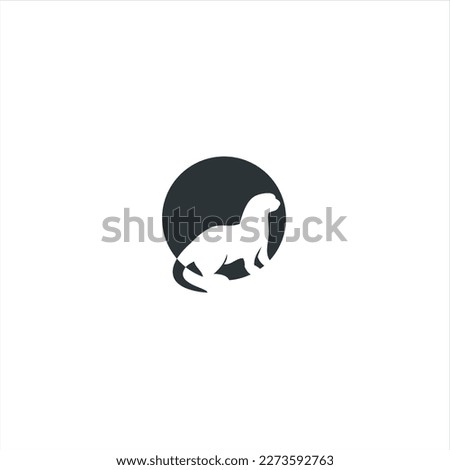 otter logo is shaped with lines forming a stylized otter  from profile view in a black color, creating a stylized black otter logo.