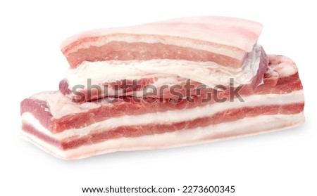 Streaky pork isolated on white background.With clipping path. Royalty-Free Stock Photo #2273600345