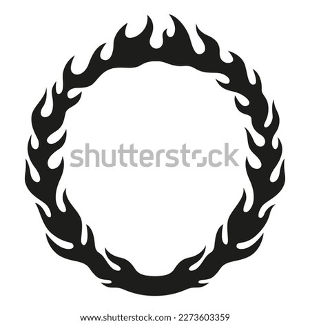 Vector fire in shape of circle. Isolated ilustration.