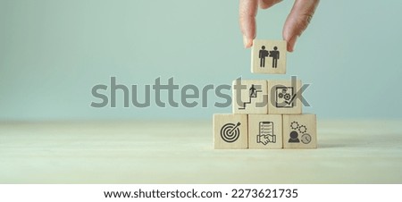 Onboarding new employee process concept. Ensuring that the new employees are able to hit the ground running with their new team. Staff induction practices and organizational socialization. Royalty-Free Stock Photo #2273621735