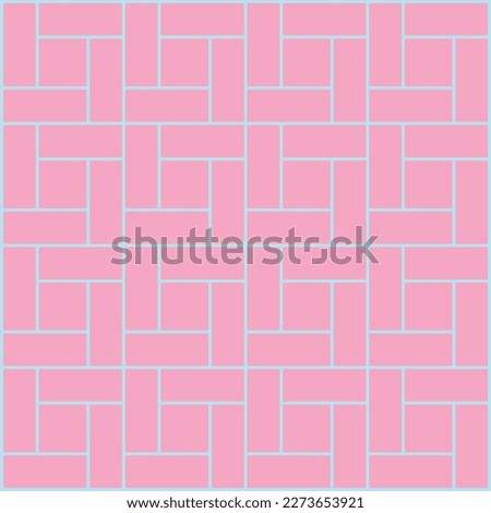 Mondrian pattern vector. pink pattern paper. Design landscape line square light pink on blue background. Design print for illustrations, photo, collage, wallpaper, background.