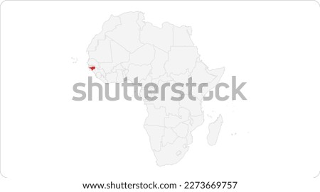 Guinea Bissau Map, Guinea Bissau red highlighted in map of AFRICA, flat design illustration vector