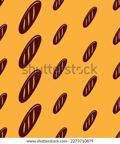 Bread Icon Seamless Pattern, Baked Bread Icon, Baked Dough Of Flour And Water Staple Food Vector Art Illustration