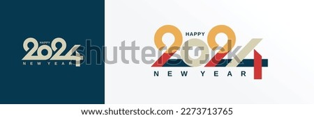 2024 typography logo design concept. Happy new year 2024 logo design Royalty-Free Stock Photo #2273713765