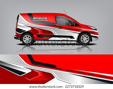Car decal design vector. Graphic abstract stripe racing background kit designs for wrap vehicle, race car, rally, adventure and livery dekal a1