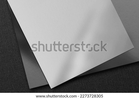 White craft paper business card mockup texture background with shadow