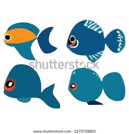 Set of different fishes vector file