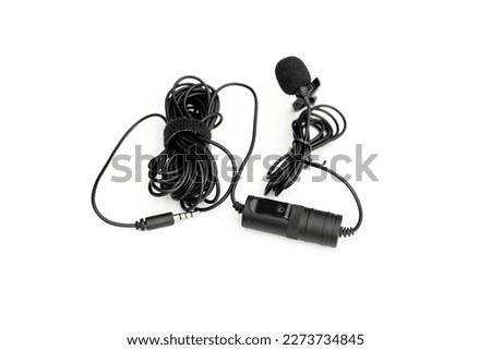 Lavalier mic on white isolated background
