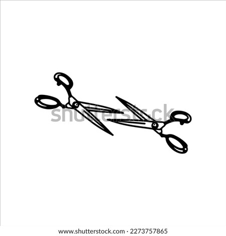 vector illustration of two scissors concept