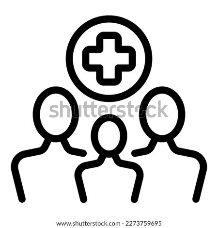 Insurance card family icon outline vector. Medical care. Doctor health