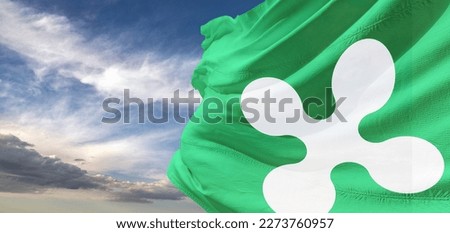 The flag of Lombardy is one of the official symbols of the region of Lombardy, Italy Royalty-Free Stock Photo #2273760957