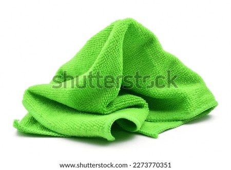 Crumpled microfiber cleaning cloth, isolated on white 