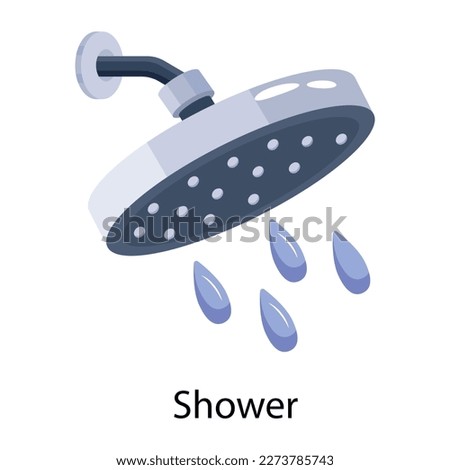 An editable flat icon of shower head  Royalty-Free Stock Photo #2273785743