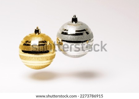 silver and gold gilded christmas tree decoration balls