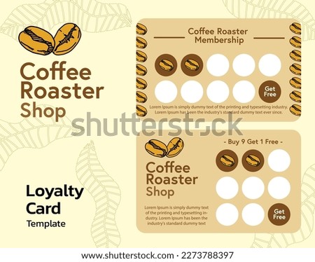 Loyalty Card template , royalty program for coffee shop. Isolated illustration Royalty-Free Stock Photo #2273788397