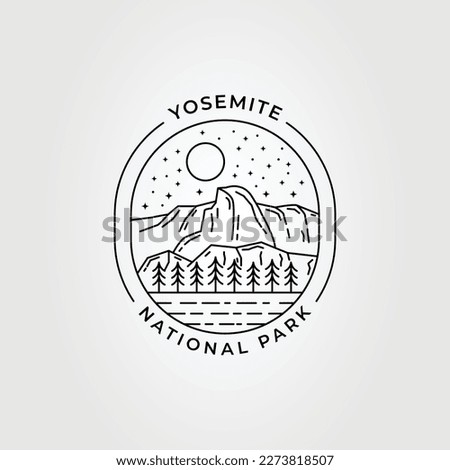yosemite national park line art logo vector illustration design Royalty-Free Stock Photo #2273818507