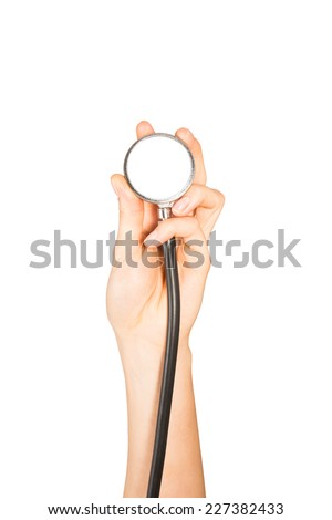 stetoscope in hand isolated