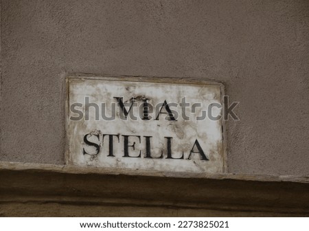 Italy, Veneto: Road signal (Star Street).