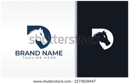 Letter D Horse Logo Vector