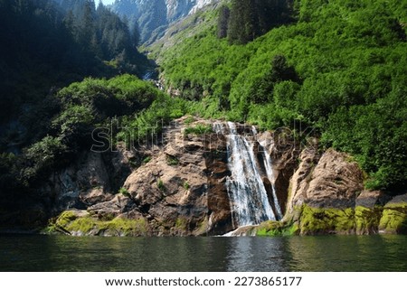 Alaska, waterfall in Misty Fjords National Monument a part of Tongass National Forest, United States  Royalty-Free Stock Photo #2273865177