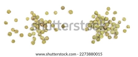 dried green peppercorns isolated on white background. Top view. Flat lay Royalty-Free Stock Photo #2273880015