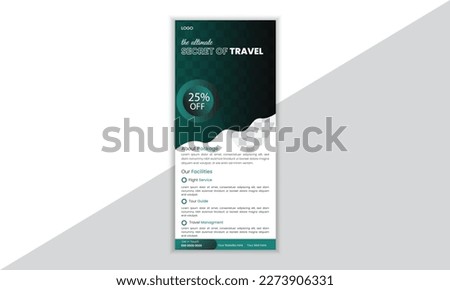 Roll Up Banner Travel  Used For Standard Design Template, Promotion, Marketing Organic Shape 