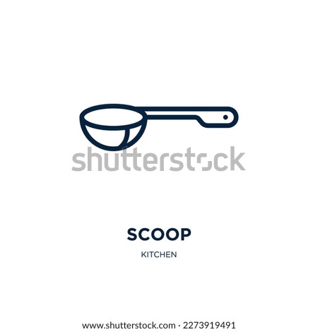 scoop icon from kitchen collection. Thin linear scoop, food, dessert outline icon isolated on white background. Line vector scoop sign, symbol for web and mobile Royalty-Free Stock Photo #2273919491