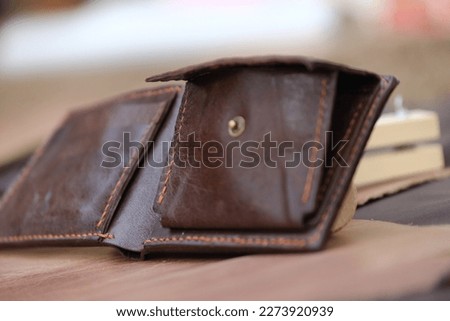 Handmade hand stitched leather wallet