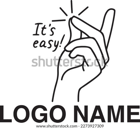 Easy gesture. Snapping finger magic gesture sketch drawing, winning expression or hand win signal, easy snap man fingers clicking,  Royalty-Free Stock Photo #2273927309